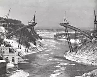 Old image of Lewiston Queenston Bridge near Niagara Falls