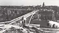 Old image of Rainbow bridge in Niagara Falls